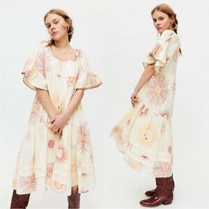 Urban Outfitters UO Sun Moon Total Eclipse Midi Dress Boho Festival M Celestial